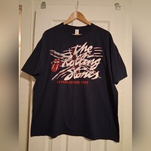 The Rolling Stones Men's T-Shirt Blue Size 2XL Short Sleeve Graphic Print